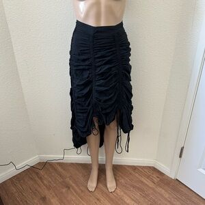 Asymmetrical Drawstring Parachute Skirt